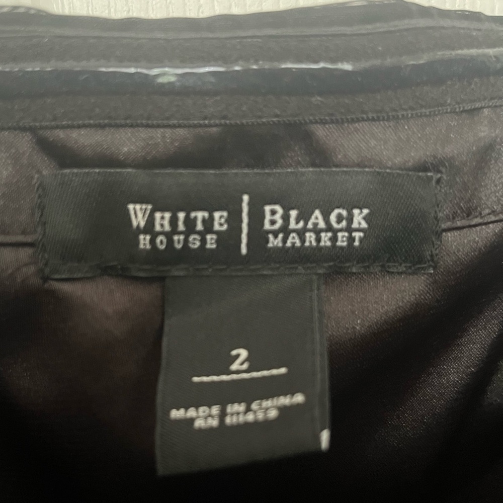 White House Black Market satin strapless cocktail dress. - Picture 4 of 5